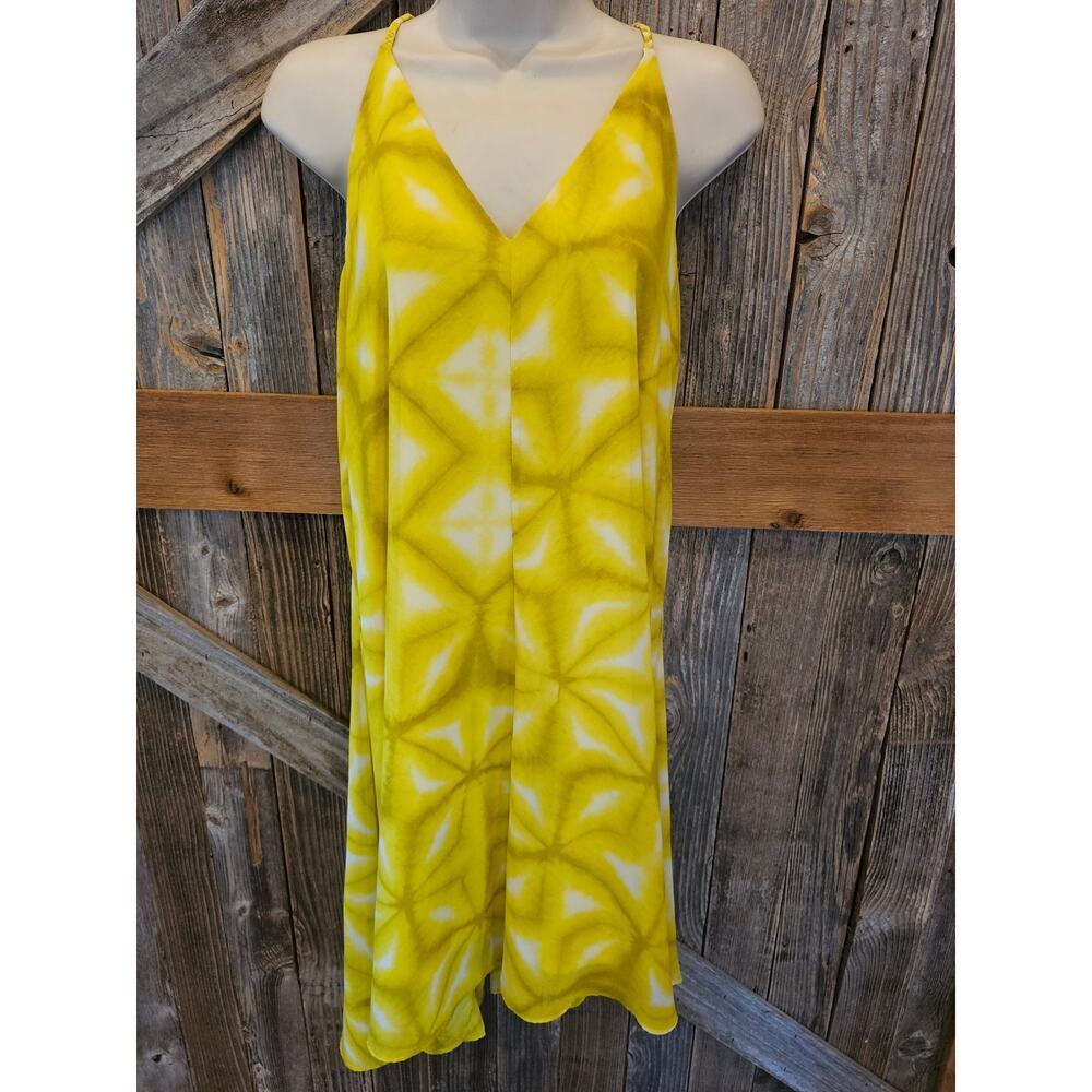 Calvin Klein White Yellow Shift Dress Size 10